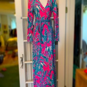 Lilly Pulitzer Charming Marseilles Print Wrap Maxi Dress
